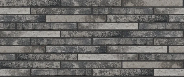 Клинкерная плитка Ригельная плитка «Рондини» 450×48мм HARLEM Dark Grey для фасада под кирпич